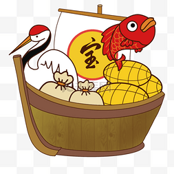 斑马图片_宝船日本新年祝福用品卡通风格棕