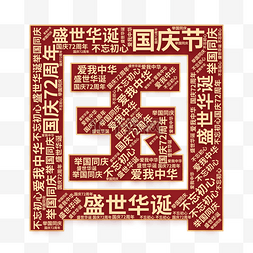 国庆国庆节创意文字云装饰
