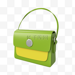 手提包女图片_3d立体绿色手提包