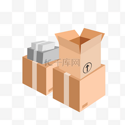快递送货箱子纸箱叠加包装