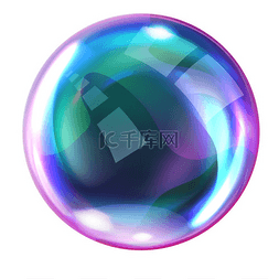 泡泡沫图片_肥皂泡，彩虹色的逼真透明空气球
