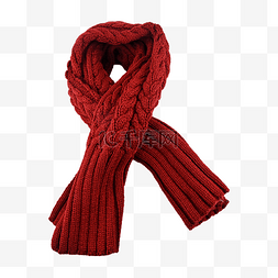 冬天红色围巾