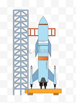 航空扁平图片_矢量扁平火箭