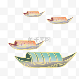 中国风小船帆船