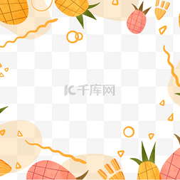 清新盛夏图片_水果边框美味菠萝剪贴画