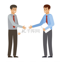 摇奖机背景图图片_握手两个商人想握手合作矢量平面