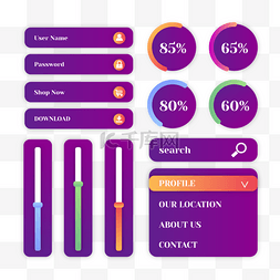 用户界面紫色手机图标用户体验