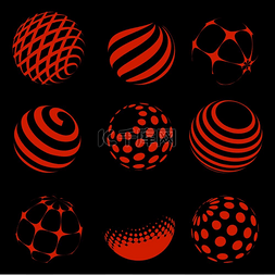 红色球体图片_设置了半色调红色球体半色调的红