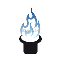 燃烧蓝色图片_天然气工业隔离标识，生产天然蓝