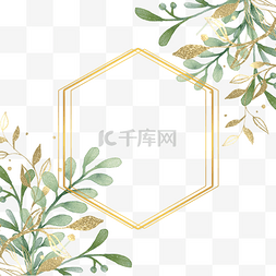 周年庆模板周年庆图片_金箔树叶婚礼金色装饰边框