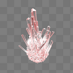 3D立体粉色水晶