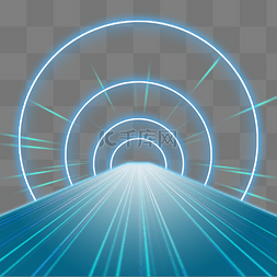 大山隧道图片_高科技沉浸式科技隧道透视空间圆