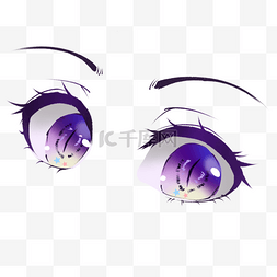 卡通动漫人物女孩紫色眼睛
