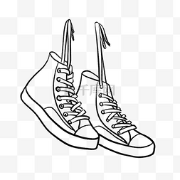 黑白线描运动鞋