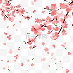 樱花花瓣图片_日本春季粉色樱花花瓣光效飘落