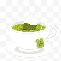 饮品卡通图图片_茶包茶水绿色抹茶味