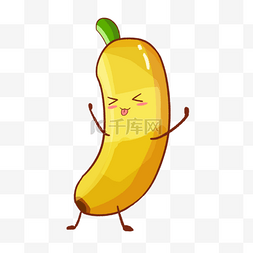 ,香蕉图片_扁平风格卡通香蕉人