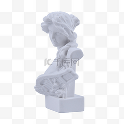 石膏像素材图片_琴女浮雕半身像雕塑石膏像