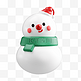 3D立体圣诞节可爱雪人