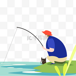 河边钓鱼的男孩