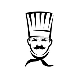 美国厨师或面包师戴着高帽孤立的