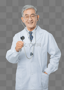 男医生拿着听诊器
