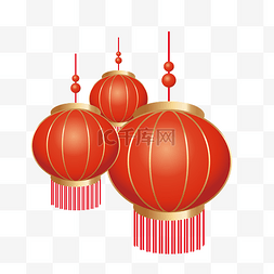 中国风新年兔年立体灯笼png