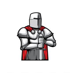 剑头图片_戴着金属头盔和胸甲的圣殿骑士，