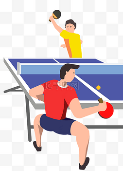 童画风格图片_扁平风格打乒乓球奥运会运动会体
