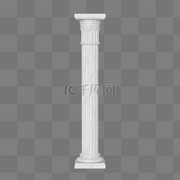 柱子图片_白色大理石仿真质感C4D立体柱子石