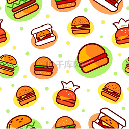 明亮厨房图片_汉堡图案汉堡食品适用于餐厅用纸