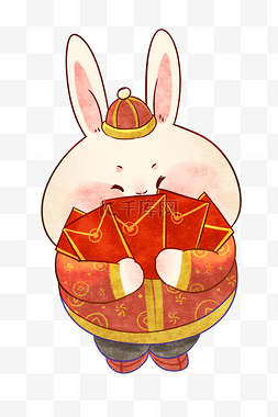 兔年新春卡通兔子发红包