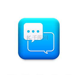 对话框或气泡图片_带有蓝色语音气泡或气球和谈话框