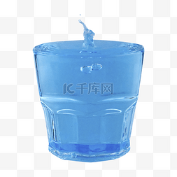 蓝色水花图片_水杯液体透明无色无味水