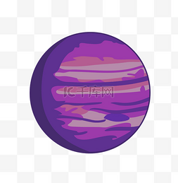 天体图片_矢量扁平紫色星球天体