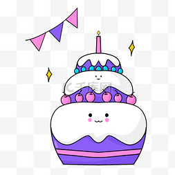 可爱多层蛋糕卡通生日剪贴画