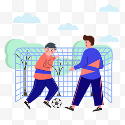 踢球的孩子欧洲杯足球运动插画