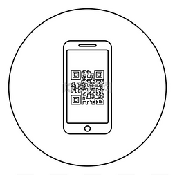 智能机器人大白图片_智能手机在屏幕图标上带有 QR 码
