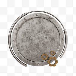 金属标题框图片_美式复古蒸汽朋克机械圆形金属标