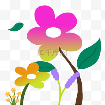 春天扁平花朵底纹