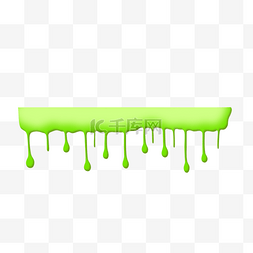 绿色水滴滴落果冻液体