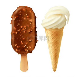 香草2图片_食物2冰淇淋真实场景香草口味的