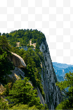 云图片_华山风景区山峰植物树木景色