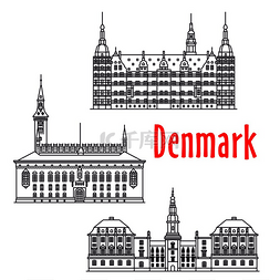 富丽堂皇的金色图片_丹麦的标志性旅游地标包括市政厅