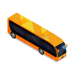 游戏图标图片_城市公交车等轴测投影图标白色背