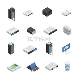 数据中心图标集。