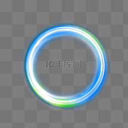 蓝色圆形光效图片_彩色渐变发光光环光圈光效