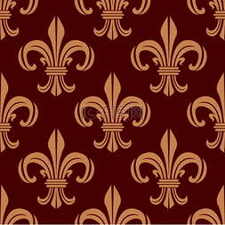 米色瓷砖图片_红色法国皇家无缝矢量图案的复古