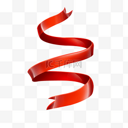 红色3d丝带横幅