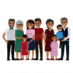 一代宗师图片_在白色的多代家庭彩色照片。